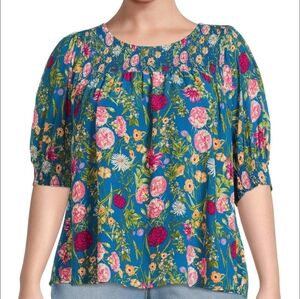 Floral Blue Women's Top